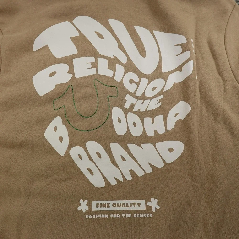 NEW True Religion Hoodie Mens XL Brown Buddha Full Zip Sweatshirt Sweater Jacket